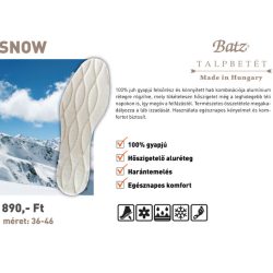 Batz talp betét unisex Talpbetét - 990 Snow